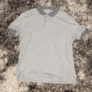 🔥3/$10 Calvin Klein Gray Striped Polo Large